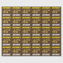 Brown, Faux/Imitation Gold, "46th BIRTHDAY"