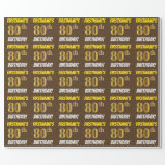 Papel De Regalo Brown, Faux/Imitation Gold, "80th BIRTHDAY"<br><div class="desc">Este diseño de papel envolvente incluye un mensaje como "¡FIRSTNAME’S 80th BIRTHDAY!", con el "80th" con un aspecto de color falso/imitación de oro, y con el nombre y "BIRTHDAY" en un divertido y audaz tipo de letra. El nombre se puede personalizar y el fondo es marrón de colores. El papel...</div>