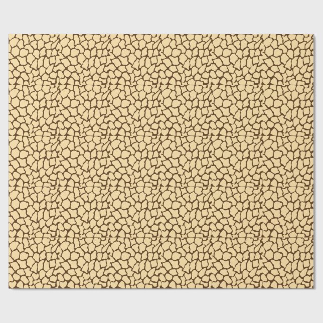 Papel De Regalo Brown Giraffe Pattern – Minimal Animal Print (Superficie plana)