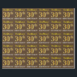 Papel De Regalo Brown, Imitation Gold Look "30th BIRTHDAY"<br><div class="desc">Este diseño de papel envolvente incluye un mensaje como "¡El trigésimo cumpleaños de FirstName!", mientras que el "trigésimo" tiene un aspecto de color falso/imitación dorado. El nombre se puede personalizar y el fondo es marrón de colores. Tal vez podría ser usado cuando se envuelven regalos para el trigésimo cumpleaños de...</div>