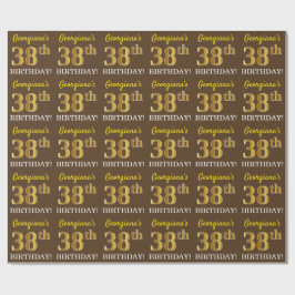 Papel De Regalo Brown, Imitation Gold Look "38th BIRTHDAY"