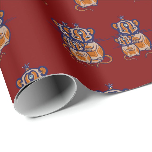 Papel De Regalo Brown Mouse pattern Curtain (Esquina del rollo)