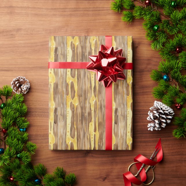 Papel De Regalo Brown Sweet Gold Honey Yellow Drips Christmas  (Regalo de vacaciones)