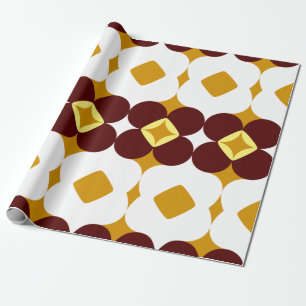 Papel De Regalo Brown y flores amarillas