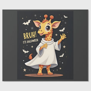 Papel De Regalo Bruh Es Halloween Divertido Giraffe Fantasma Dabbi
