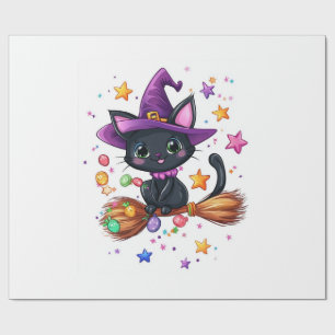 Papel De Regalo Bruja de Gatos de Dulce
