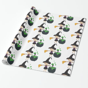 Papel De Regalo Bruja de Halloween