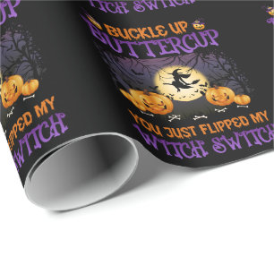 Papel De Regalo Bruja de Halloween Cambia Abrocha te Amapola