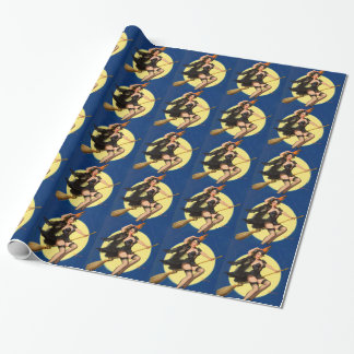 Papel De Regalo Bruja de Halloween Chica Pin Up