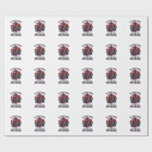 Papel De Regalo Bruja de Halloween de Casa Embrujada Enfermera Esc