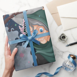 Papel De Regalo Bruja espeluznante y casa embrujada Halloween🌙