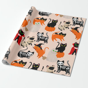 Papel De Regalo bruja mami del gato fantasma de halloween