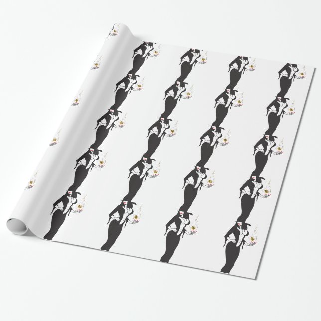 Papel De Regalo bruja vamp de halloween (Desenrollado)