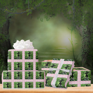 Papel De Regalo Bruja verde y rosa a cuadros Gingham Plaid