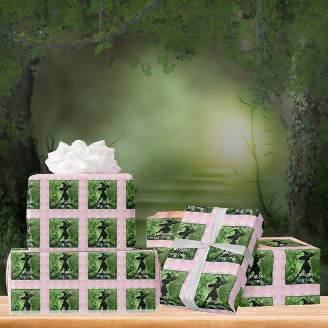 Papel De Regalo Bruja verde y rosa a cuadros Gingham Plaid (Subido por el creador)