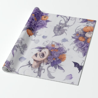 Papel De Regalo Bruja vintage gótica tradicional halloween
