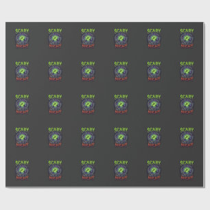 Papel De Regalo Brujas de Noche Espeluznante Cueva de Murciélagos 
