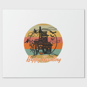 Papel De Regalo Brujas Feliz Cazador Vintage Retro Halloween