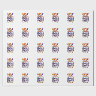 Papel De Regalo Brujería de Halloween Caldero de Brujas Escoba Gat