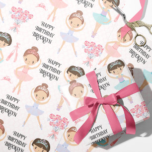 Papel De Regalo Brunette Ballerina Personalizada