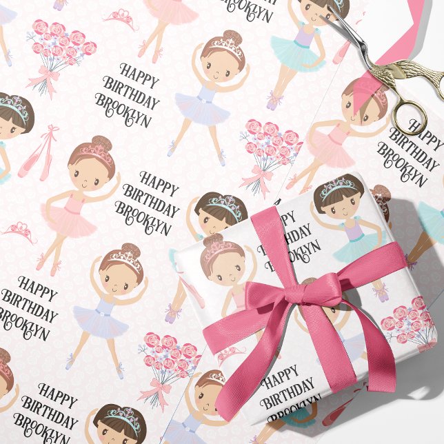 Papel De Regalo Brunette Ballerina Personalizada (Subido por el creador)