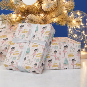 Papel De Regalo Brunette Ballerina Personalizada Nutcracker