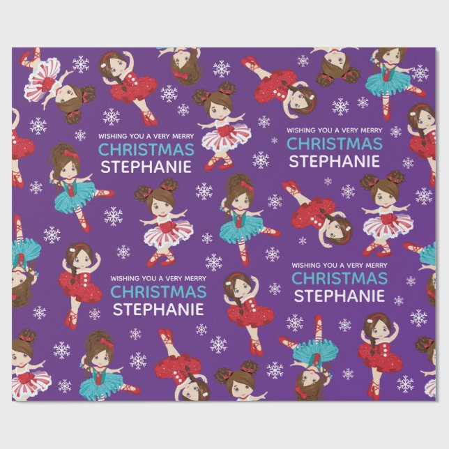 Papel De Regalo Brunette Navidades Ballerina (Superficie plana)
