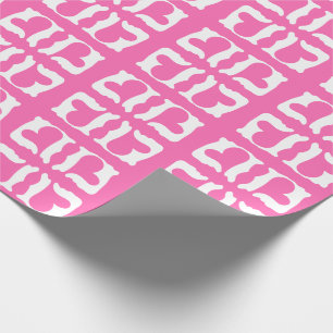 Papel De Regalo Bubblegum Corazón rosa y blanco
