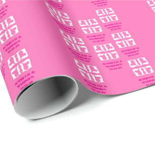 Papel De Regalo Bubblegum Corazón rosa y blanco