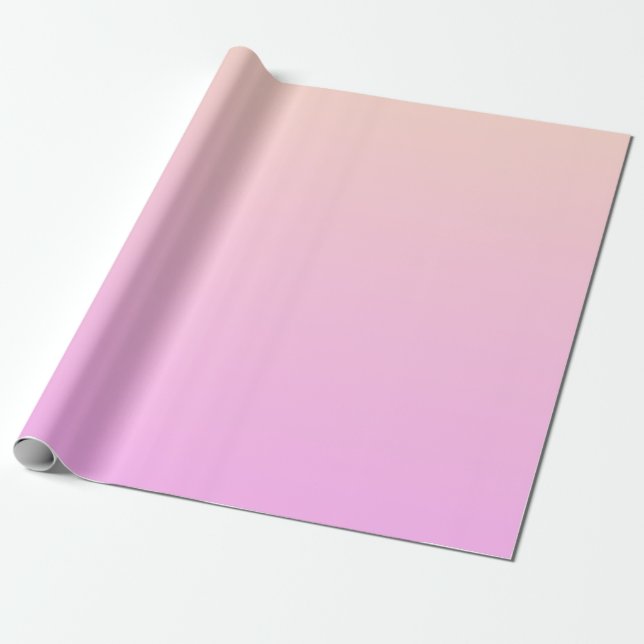 Papel De Regalo Bubblegum & Soft Peach Ombre Wrapping Paper (Desenrollado)