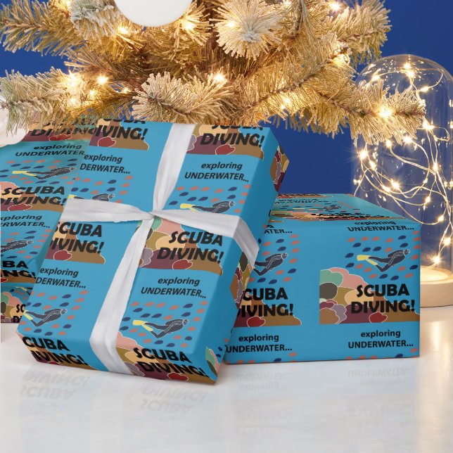 Papel De Regalo Buceador de Scuba (Vacaciones)
