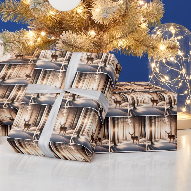 Papel De Regalo Buck In Winter Woods (Vacaciones)
