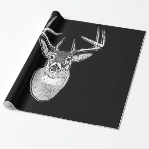 Papel De Regalo Buck on Bold Black White Tail Deer