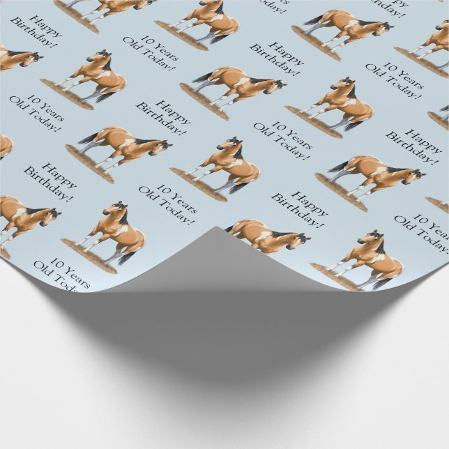 Papel De Regalo Buckskin Pinto Dun Paint Horse Stailling (Esquina)