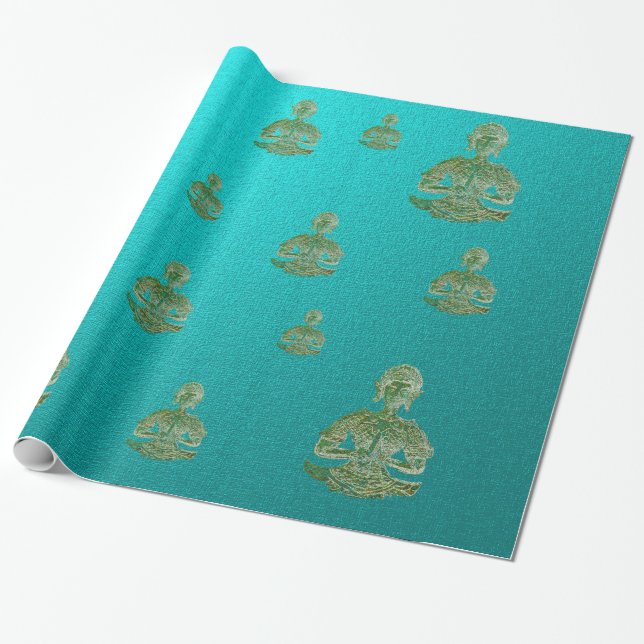 Papel De Regalo buddha azul (Desenrollado)