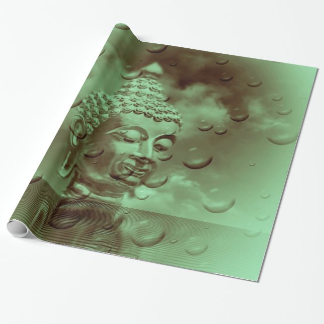 Papel De Regalo buddha en verde (Desenrollado)