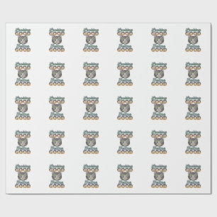 Papel De Regalo Buen aspecto Felino Bueno Diseño de gato vintage_1