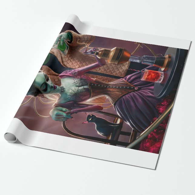 Papel De Regalo Buena Química, Monstruo Frankenstein y su novia (Desenrollado)