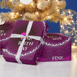 Papel De Regalo BUENO DÍA DE NACIMIENTO_kaleidoscop_Gift_ROYALPURP