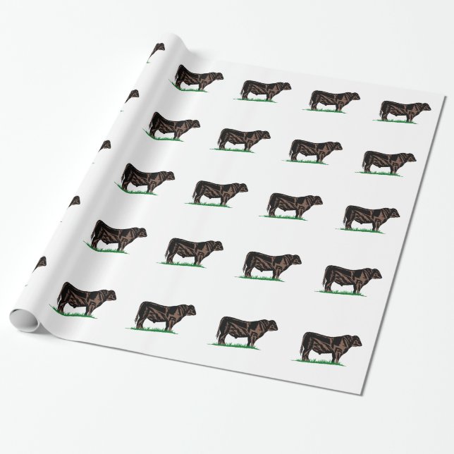 Papel De Regalo Buey negro de Angus (Desenrollado)
