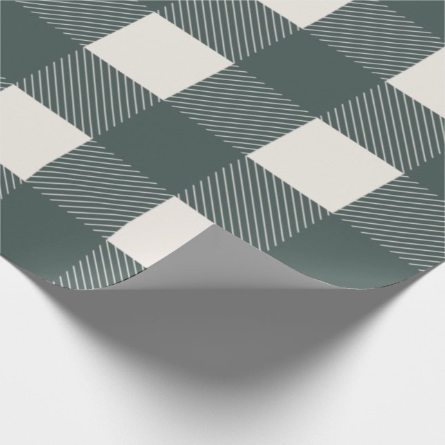 Papel De Regalo Búfalo Check Hunter Green Simple Stylish Trendy (Esquina)