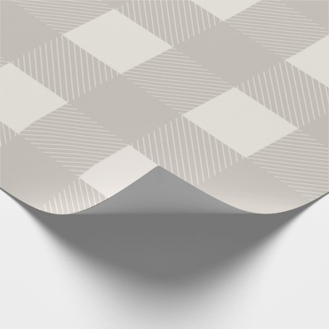 Papel De Regalo Búfalo Check Tan Simple Y Elegante Replante (Esquina)