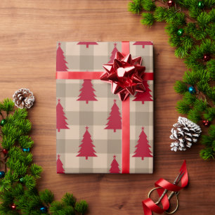 Papel De Regalo Búfalo Comprobar el país revestidoÁrbol de Navidad