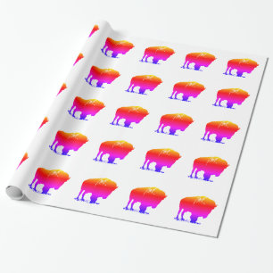 Papel De Regalo Búfalo de Pop Art Bison