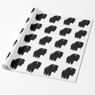 Papel De Regalo Búfalo de pop Art Bison Silhouette