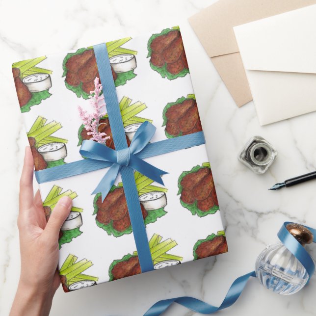 Papel De Regalo Búfalo Nueva York picante BBQ pollo Wings Foodie (Regalar)