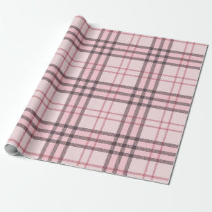Papel De Regalo Búfalo Rosado Plaid Gingham