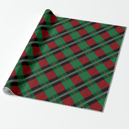 Papel De Regalo Búfalo Verde Rojo Navidades Tartan Plaid