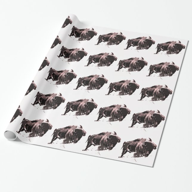 Papel De Regalo Buffalo Bison (Desenrollado)