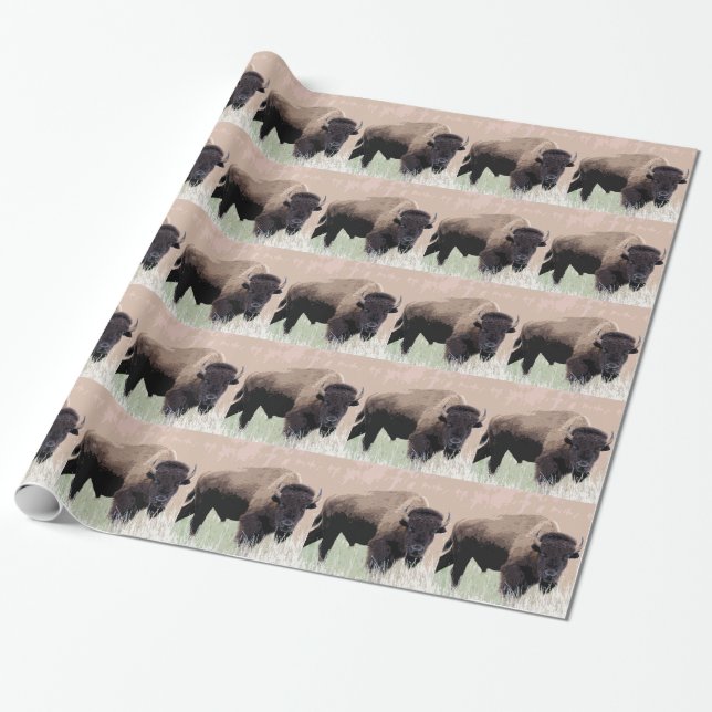 Papel De Regalo Buffalo Bison (Desenrollado)